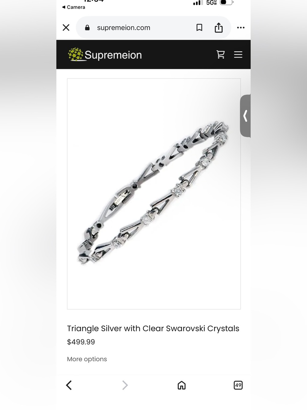 😍Supremeion Triangle Silver Bracelet with Clear Swarovski Crystals